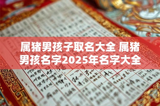 属猪男孩子取名大全 属猪男孩名字2025年名字大全
