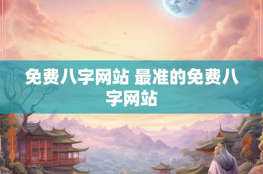 免费八字网站 最准的免费八字网站
