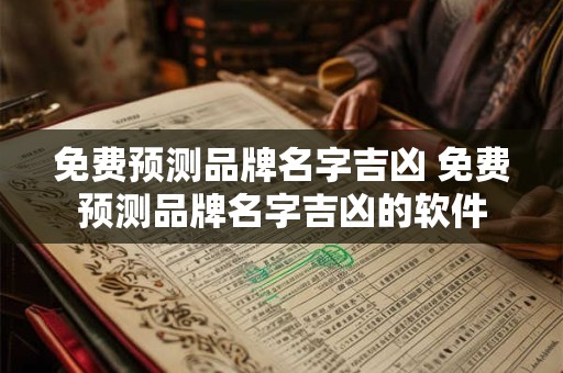 免费预测品牌名字吉凶 免费预测品牌名字吉凶的软件