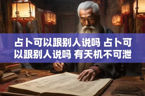 占卜可以跟别人说吗 占卜可以跟别人说吗 有天机不可泄露这一说法吗