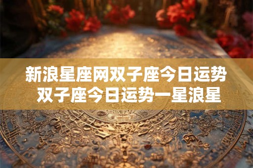 新浪星座网双子座今日运势 双子座今日运势一星浪星坐双子座今日运势新浪做