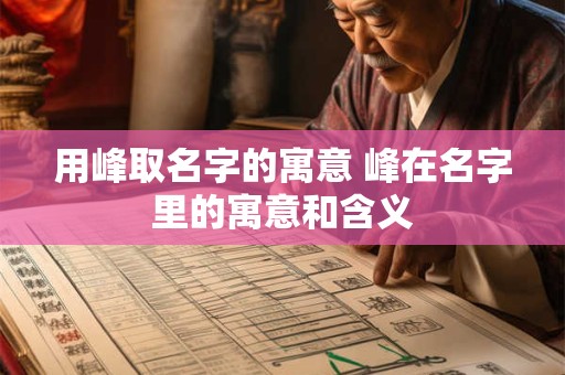 用峰取名字的寓意 峰在名字里的寓意和含义