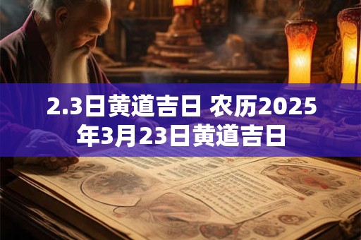 2.3日黄道吉日 农历2025年3月23日黄道吉日