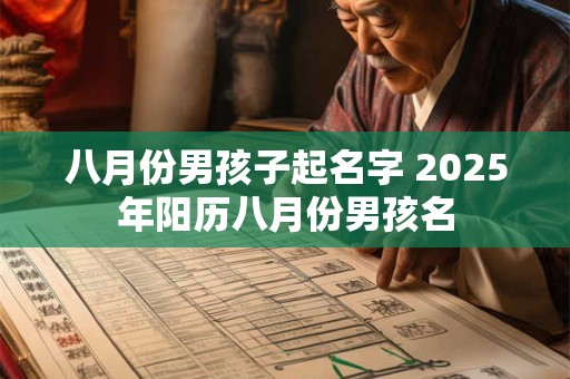 八月份男孩子起名字 2025年阳历八月份男孩名