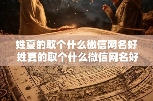 姓夏的取个什么微信网名好 姓夏的取个什么微信网名好男生40岁
