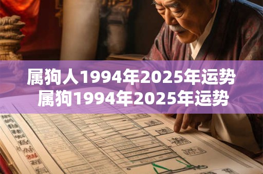属狗人1994年2025年运势 属狗1994年2025年运势及运程每月运程