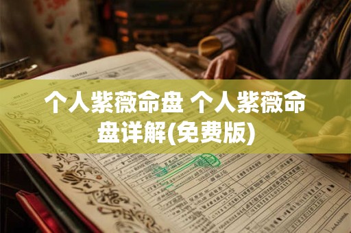 个人紫薇命盘 个人紫薇命盘详解(免费版)