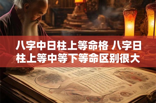 八字中日柱上等命格 八字日柱上等中等下等命区别很大吗