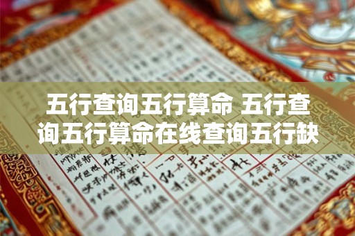 五行查询五行算命 五行查询五行算命在线查询五行缺什么 五行相生相克图