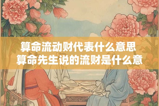 算命流动财代表什么意思 算命先生说的流财是什么意思
