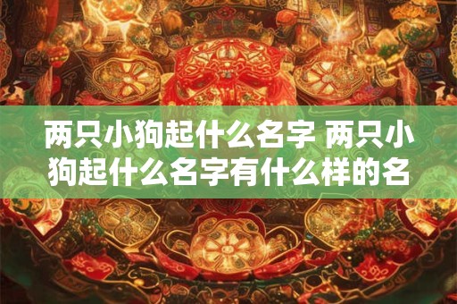 两只小狗起什么名字 两只小狗起什么名字有什么样的名