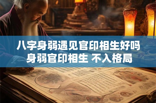 八字身弱遇见官印相生好吗 身弱官印相生 不入格局