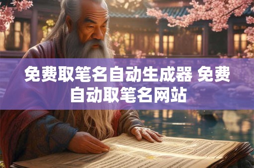 免费取笔名自动生成器 免费自动取笔名网站
