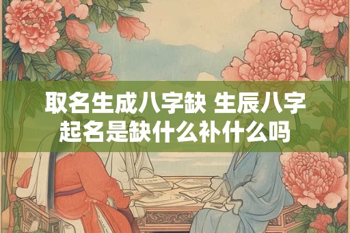 取名生成八字缺 生辰八字起名是缺什么补什么吗
