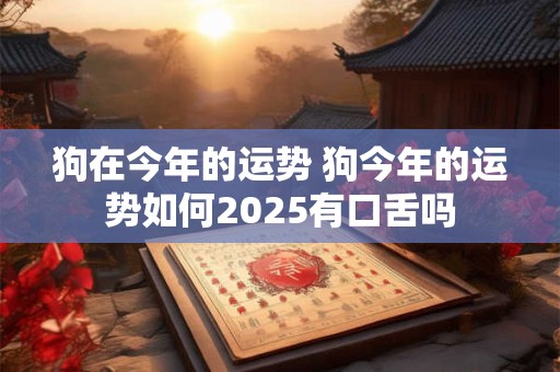 狗在今年的运势 狗今年的运势如何2025有口舌吗