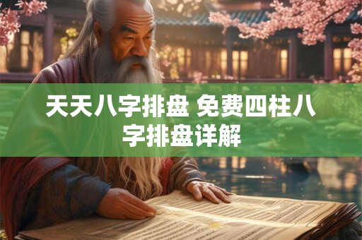 天天八字排盘 免费四柱八字排盘详解