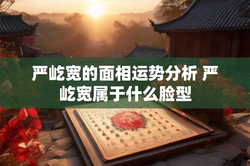 严屹宽的面相运势分析 严屹宽属于什么脸型