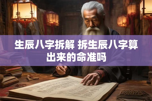 生辰八字拆解 拆生辰八字算出来的命准吗