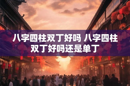 八字四柱双丁好吗 八字四柱双丁好吗还是单丁