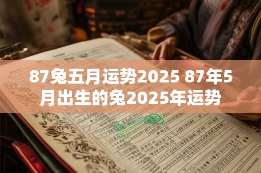 87兔五月运势2025 87年5月出生的兔2025年运势