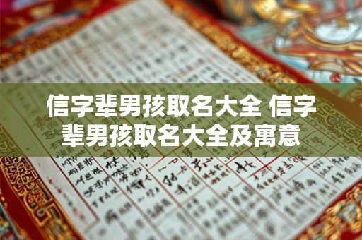 信字辈男孩取名大全 信字辈男孩取名大全及寓意