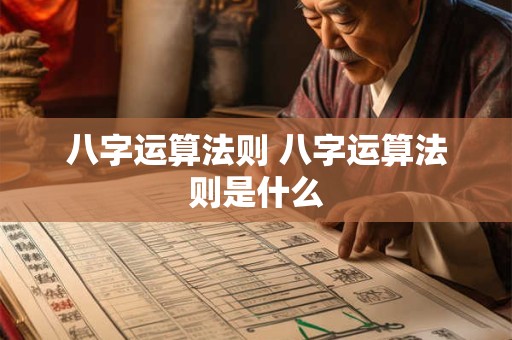 八字运算法则 八字运算法则是什么