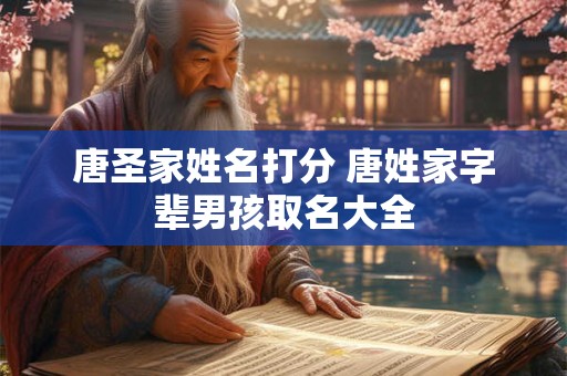 详细阅读:唐圣家姓名打分 唐姓家字辈男孩取名大全 唐圣家姓名打分 唐姓家字辈男孩取名大全