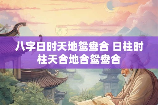 八字日时天地鸳鸯合 日柱时柱天合地合鸳鸯合