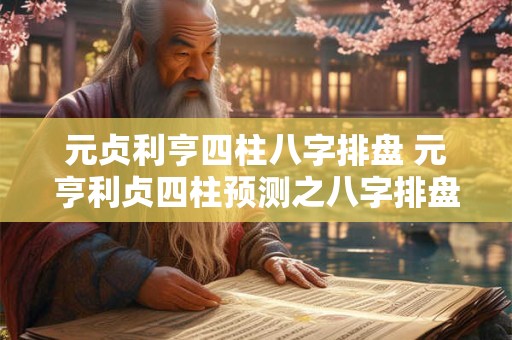 元贞利亨四柱八字排盘 元亨利贞四柱预测之八字排盘