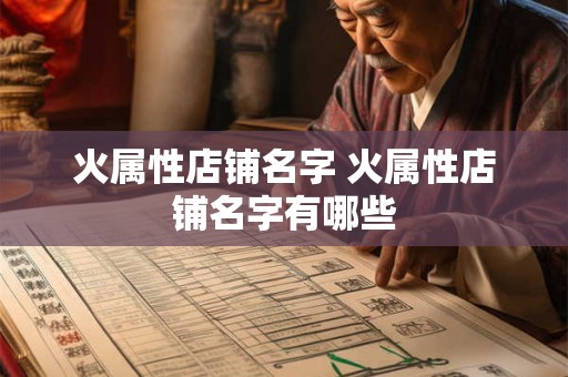 火属性店铺名字 火属性店铺名字有哪些