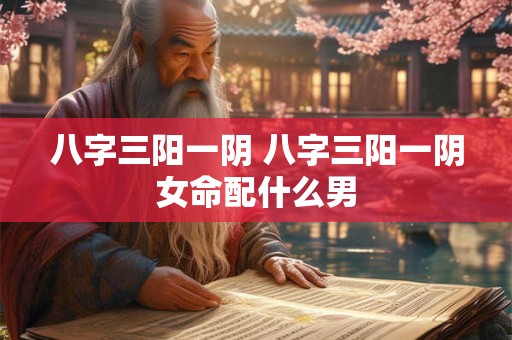 八字三阳一阴 八字三阳一阴女命配什么男