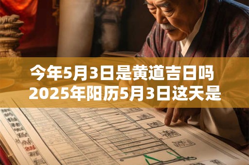 今年5月3日是黄道吉日吗 2025年阳历5月3日这天是黄道吉日吗