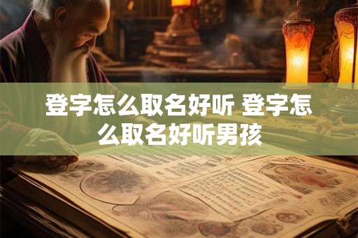 登字怎么取名好听 登字怎么取名好听男孩