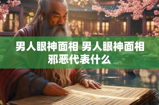 男人眼神面相 男人眼神面相邪恶代表什么