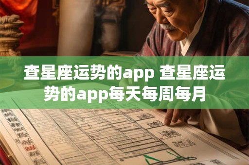 查星座运势的app 查星座运势的app每天每周每月