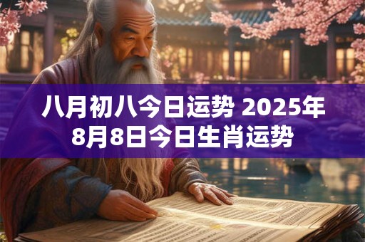 八月初八今日运势 2025年8月8日今日生肖运势 八月初八今日运势 2025年8月8日今日生肖运势