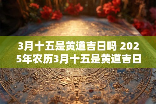 3月十五是黄道吉日吗 2025年农历3月十五是黄道吉日吗