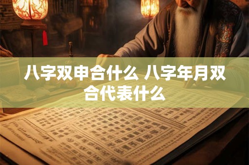 八字双申合什么 八字年月双合代表什么