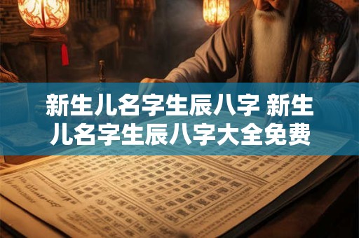 新生儿名字生辰八字 新生儿名字生辰八字大全免费