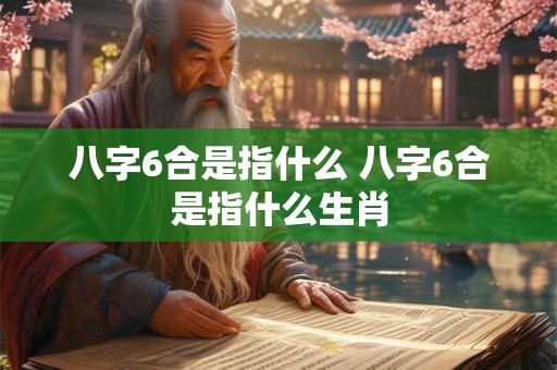 八字6合是指什么 八字6合是指什么生肖