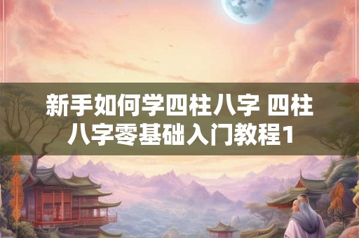 新手如何学四柱八字 四柱八字零基础入门教程1
