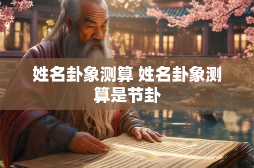 姓名卦象测算 姓名卦象测算是节卦