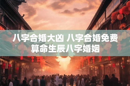八字合婚大凶 八字合婚免费算命生辰八字婚姻