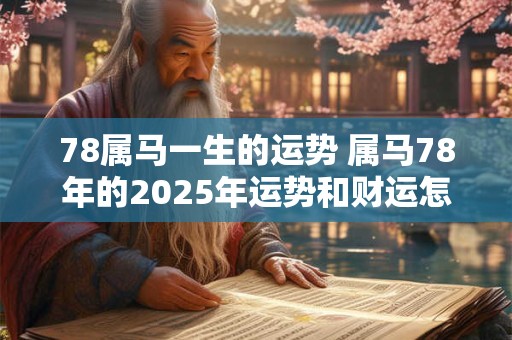 78属马一生的运势 属马78年的2025年运势和财运怎么样呢