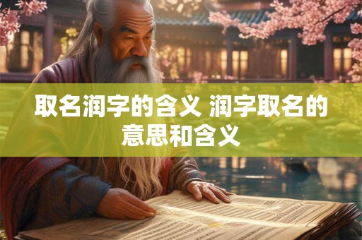 取名润字的含义 润字取名的意思和含义
