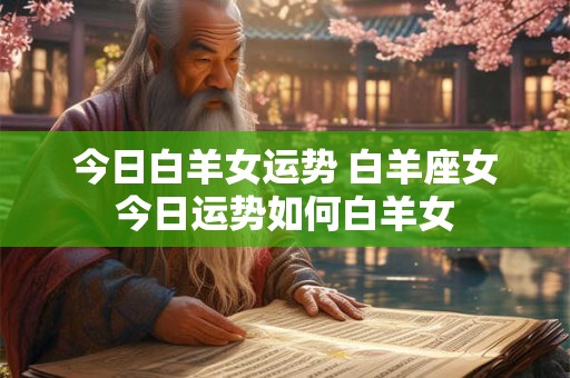 今日白羊女运势 白羊座女今日运势如何白羊女