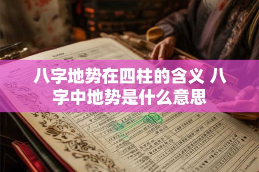 八字地势在四柱的含义 八字中地势是什么意思
