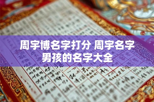 周宇博名字打分 周宇名字男孩的名字大全
