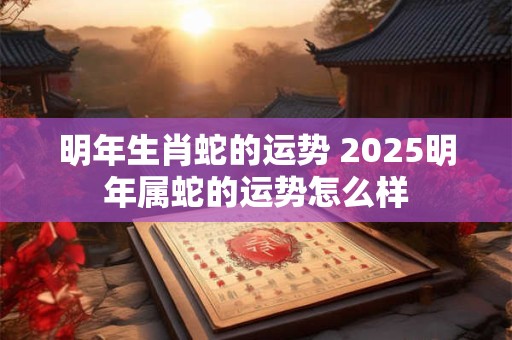 明年生肖蛇的运势 2025明年属蛇的运势怎么样