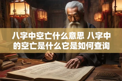 八字中空亡什么意思 八字中的空亡是什么它是如何查询出来的